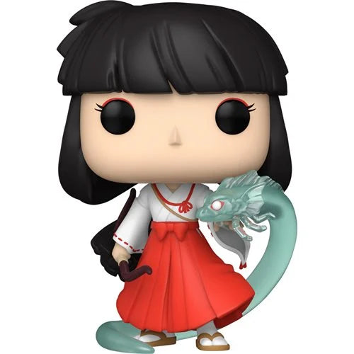 Inuyasha Kikyo Funko Pop Vinyl Figure number 1298 wearing priestess outfit with red skirt and holding a translucent dragon spirit.