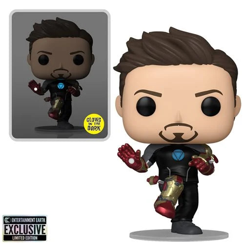 Iron Man 3 Tony Stark Suit-Up Glow-in-the-Dark Funko Pop Vinyl Figure #1416 with glowing arc reactor and repulsor, Entertainment Earth exclusive