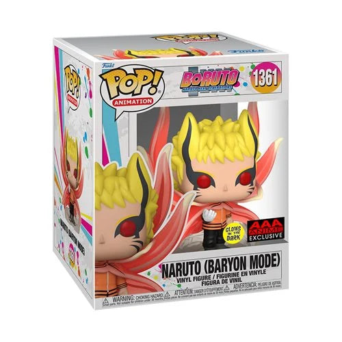 Boruto: Naruto Next Generations Naruto Baryon Mode Glow-in-the-Dark Super 6-Inch Pop! Vinyl Figure - AAA Anime Exclusive - Kids & Mom Toys