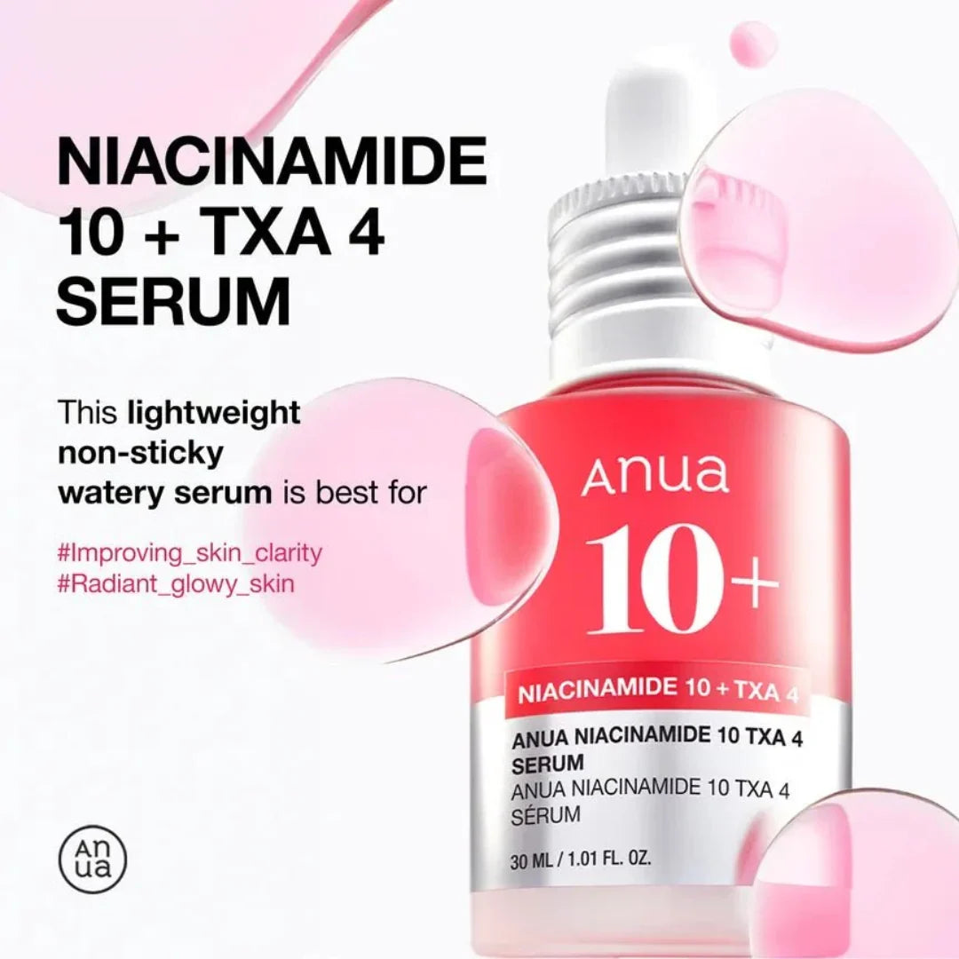 ANUA Niacinamide 10 percent TXA 4 percent Serum lightweight texture for dark spots and uneven skin tone