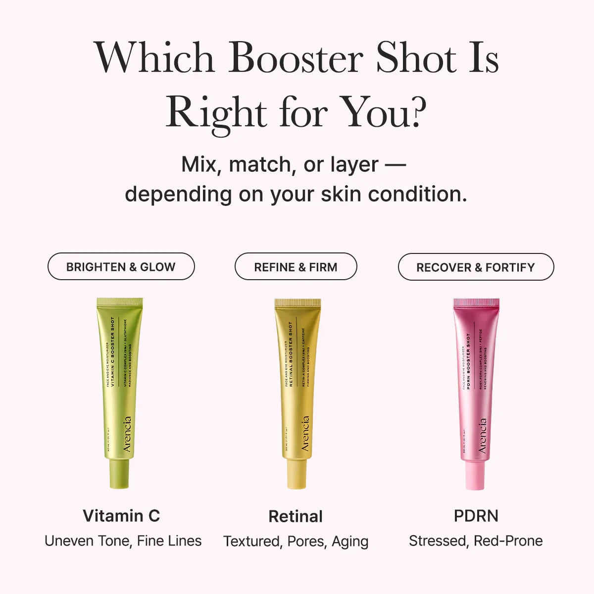 Arencia PDRN Booster Shot comapring to other booster shot