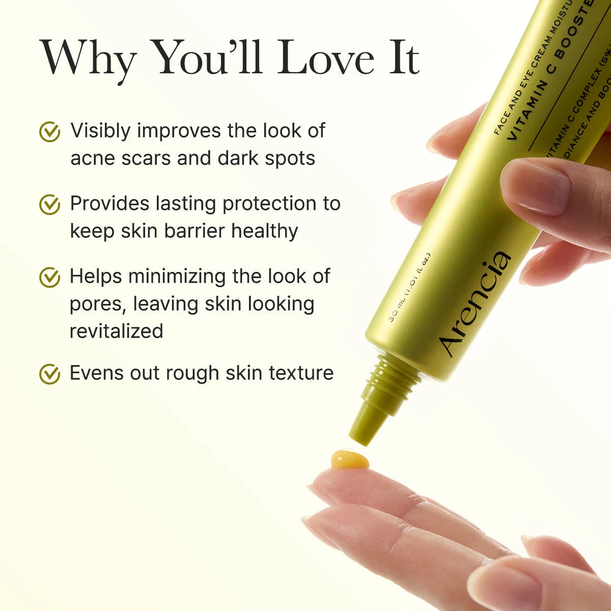 Arencia Vitamin C Booster Shot 30ml Korean Vitamin C serum with 5% 3-O-Ethyl Ascorbic Acid