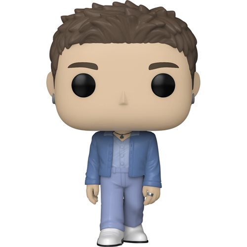 BTS RM Funko Pop! Vinyl Figure #367 featuring RM in a light blue outfit with jewelry and white sneakers, officially licensed K-pop collectible toy for ARMY and Funko collectors.