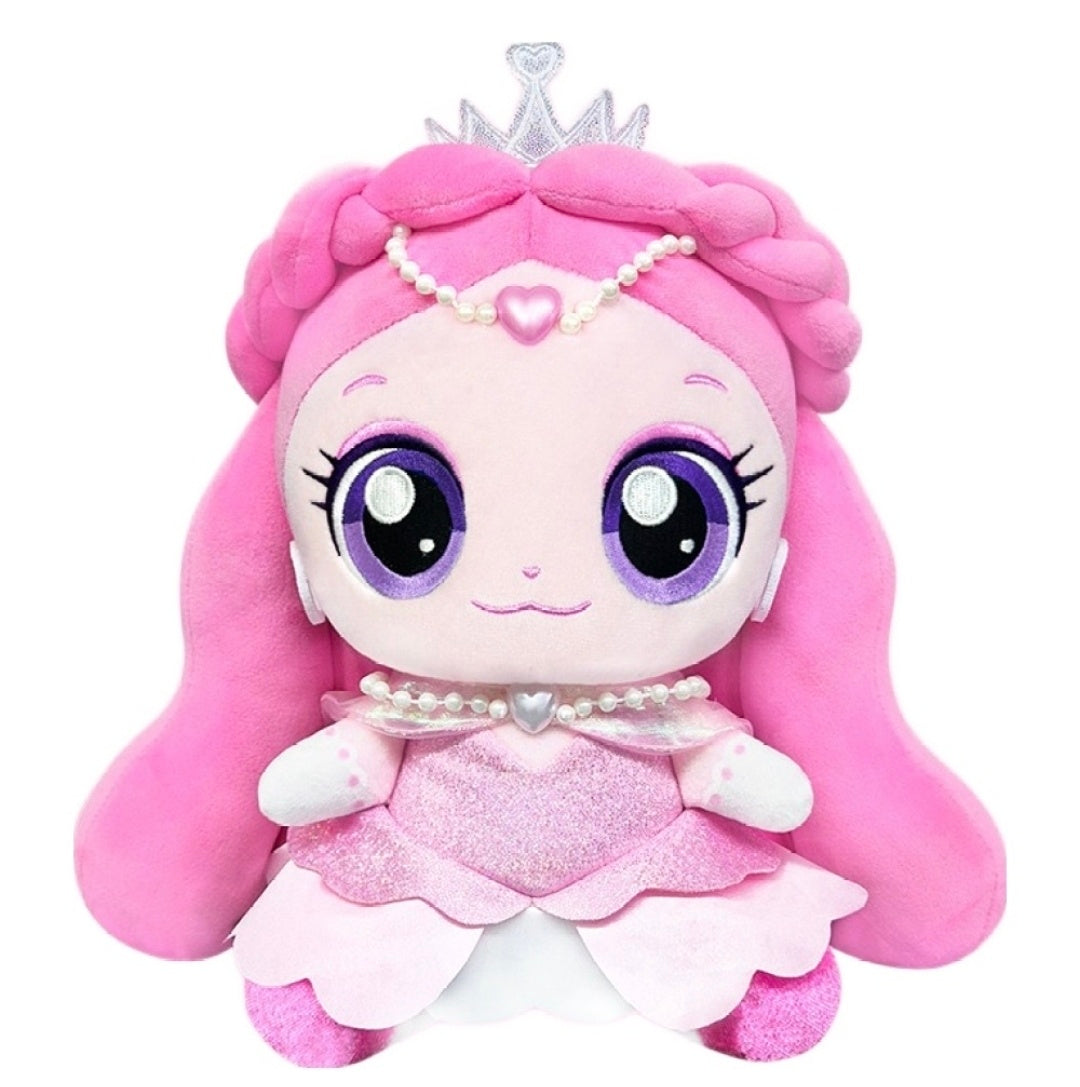 Silkeuping Catch! Teenieping plush doll in pink princess outfit with crown