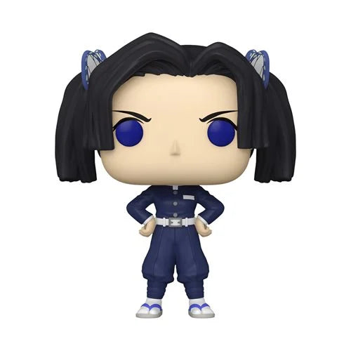 Funko Pop vinyl figure of Aoi Kanzaki from Demon Slayer wearing a navy blue Demon Slayer uniform with butterfly hair accessories, hands on hips, figure #1535.