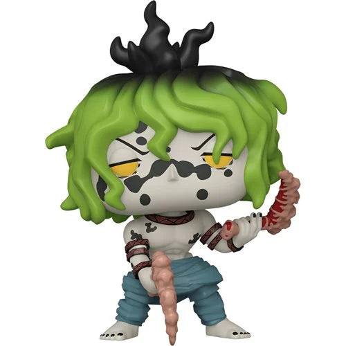 Demon Slayer Gyutaro Funko Pop vinyl figure with green hair, black facial markings, and dual blood sickles

Let me know if you need a Korean version or a product title for your online store!