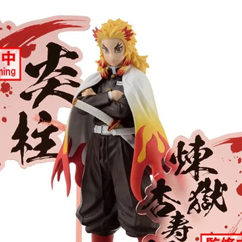 Demon Slayer: Kimetsu no Yaiba Kyojuro Rengoku EX Statue with flame-patterned haori, crossed arms pose, detailed sculpt and anime-accurate design.