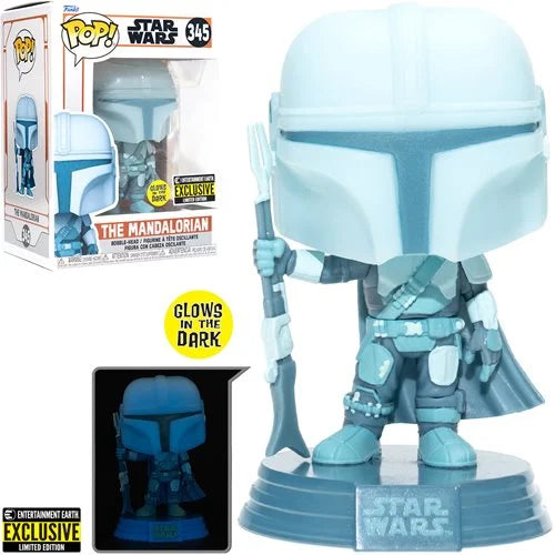 Star Wars: The Mandalorian Hologram Glow-in-the-Dark Pop! Vinyl Figure - Entertainment Earth Exclusive - Kids & Mom Toys