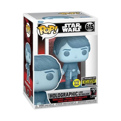 Star Wars: Return of the Jedi 40th Hologram Luke Glow-in-the-Dark Pop! Vinyl Figure - Entertainment Earth Exclusive - Kids & Mom Toys