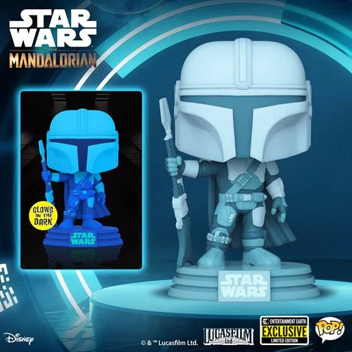 Star Wars: The Mandalorian Hologram Glow-in-the-Dark Pop! Vinyl Figure - Entertainment Earth Exclusive - Kids & Mom Toys