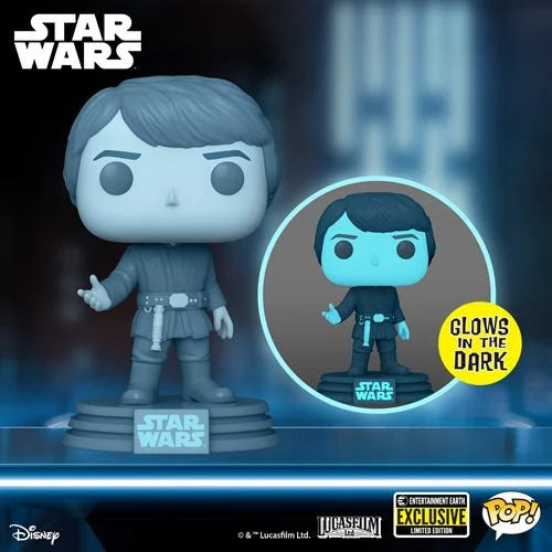 Star Wars: Return of the Jedi 40th Hologram Luke Glow-in-the-Dark Pop! Vinyl Figure - Entertainment Earth Exclusive - Kids & Mom Toys