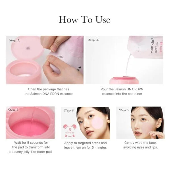 MEDICUBE PDRN Pink Collagen Gel Toner Pad 70 Pads how to use
