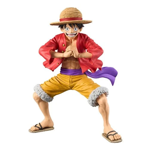 One Piece Grandista Monkey D. Luffy anime figure in battle pose wearing straw hat, red shirt, and yellow shorts

Let me know if you want this translated into Korean or added to a bundle listing!