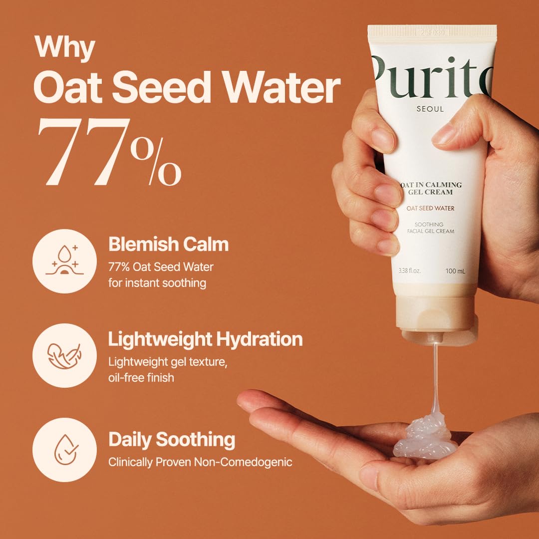 PURITO SEOUL Oat In Calming Gel Cream 100ml Korean moisturizer why 77 percent oat seed water