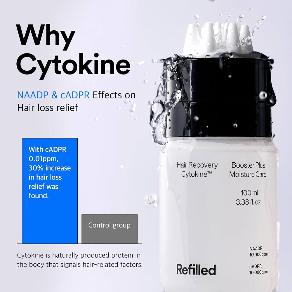 REFILLED Cytokine Booster Plus applied directly to scalp for sebum and hair loss symptom care