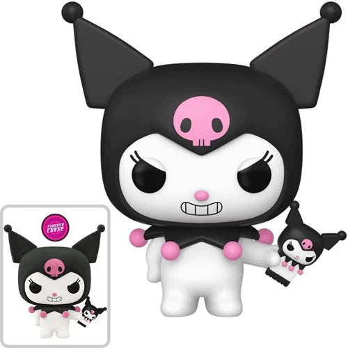 Sanrio Kuromi with Phone Funko Pop! Vinyl Figure #88, Brad’s Toys Exclusive, featuring Kuromi in black jester hat holding a mini phone with her image, pink skull detail, and mischievous expression.