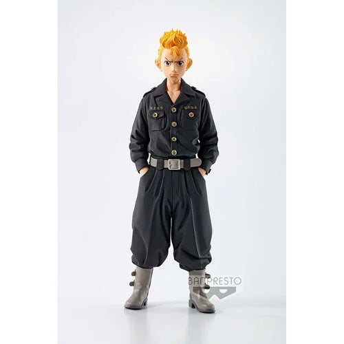 "Takemichi Hanagaki Tokyo Revengers Banpresto figure in black gang uniform – anime collectible for Tokyo Revengers fans and character figure collectors"