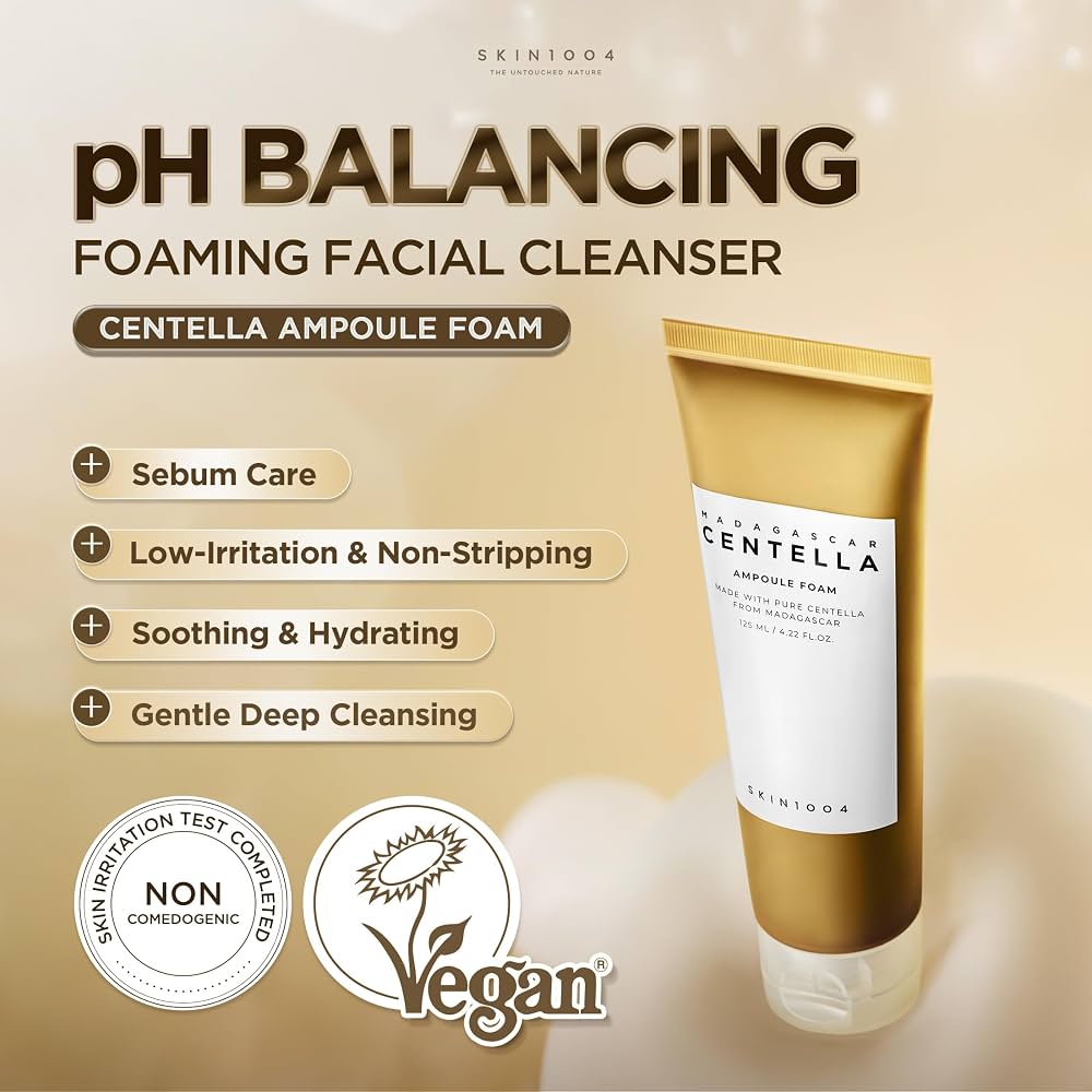 SKIN1004 Centella Ampoule Foam creamy paste and rich foaming cleanser key benefits