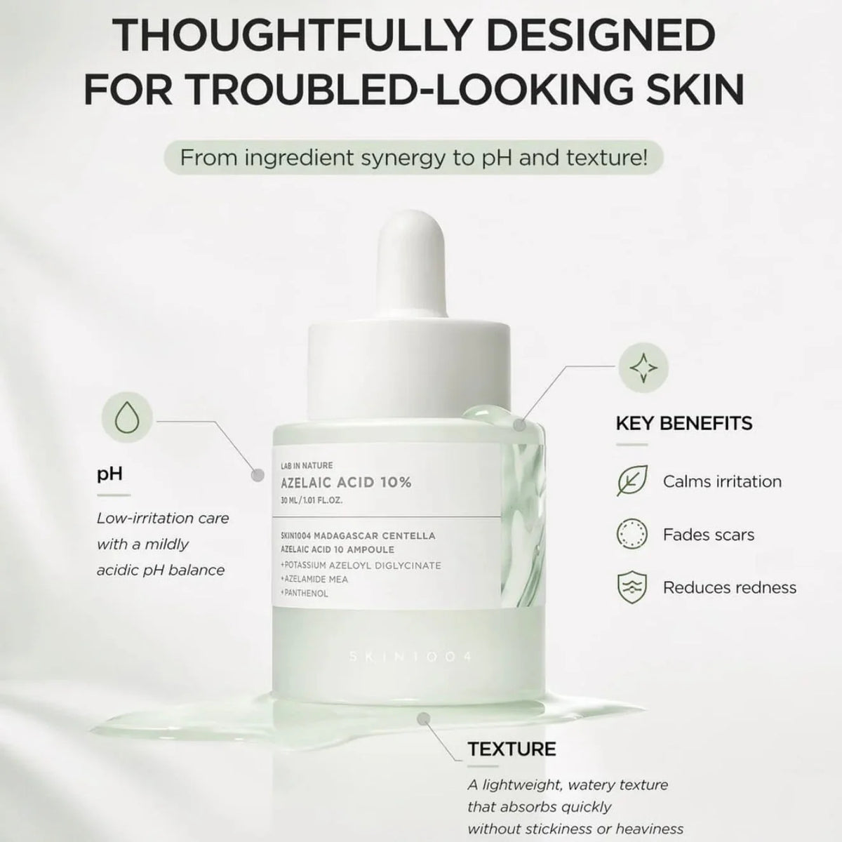 SKIN1004 Azelaic Acid 10 Ampoule lightweight watery texture for blemish-prone skin