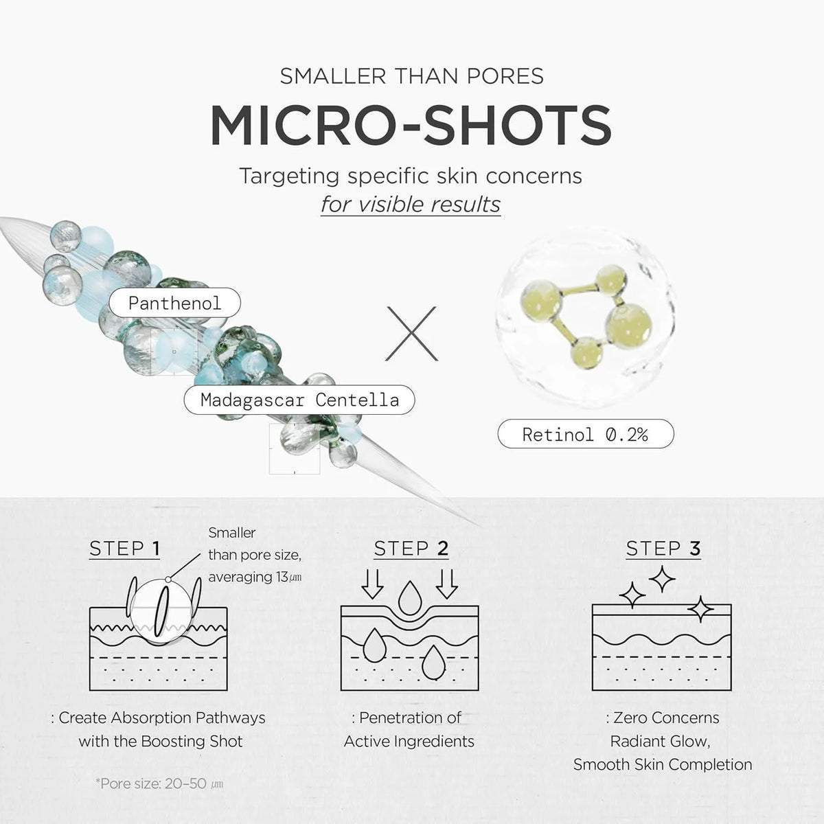SKIN1004 Retinol 0.2 Boosting Shot Ampoule micro shots